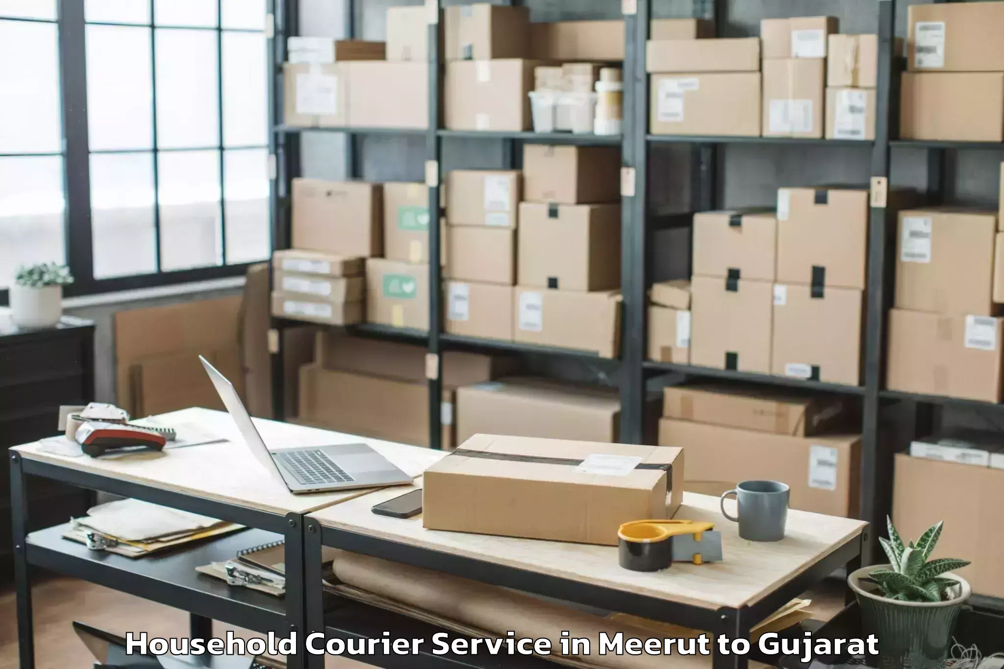 Meerut to Kamdhenu University Gandhinaga Household Courier Booking